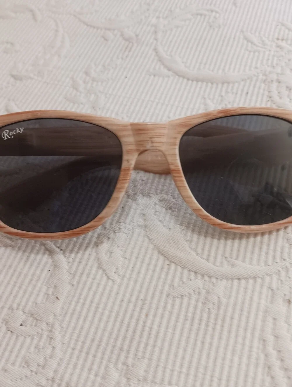 Rocky Men’s Sunglasses in Light Wood-Tone Frame with Dark Lenses